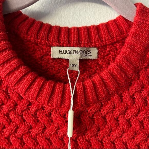 NWOT Hucklebones London Girls Red Knit Sweater - Picture 2 of 8